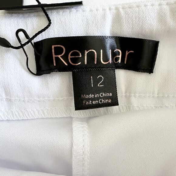 NWT Renuar White Stretch Skort Size 12 Pockets Summer Travel Golf Resort Wear - Picture 5 of 9